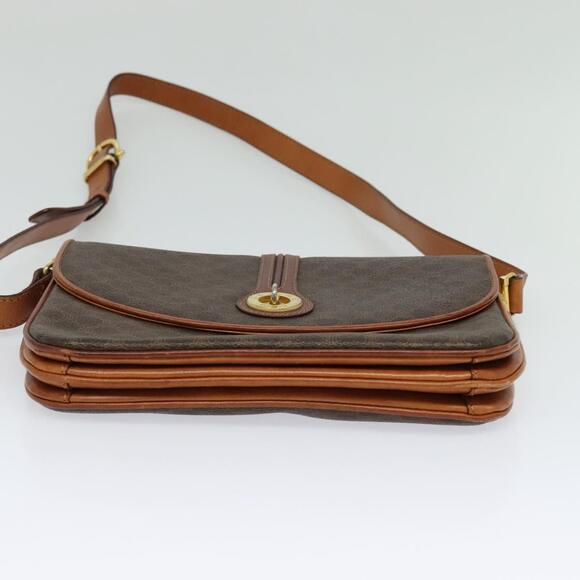 CELINE Macadam Canvas Shoulder Bag Pvc Leather Brown Gold - Picture 9 of 13